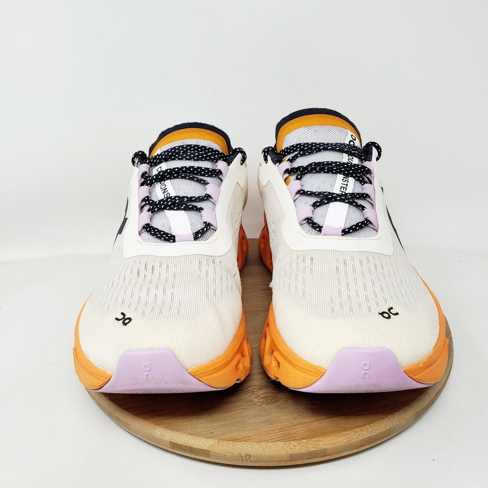 On Cloudmonster Shoes Womens 8.5 Off White Orange Cushion Comfort Sneaker - Picture 3 of 16